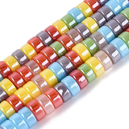 Electroplate Imitation Jade & Opaque Glass Beads Strands EGLA-Q132-04A-1
