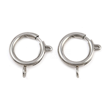 304 Stainless Steel Spring Ring Clasps STAS-B095-05H-P-1