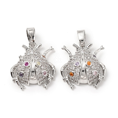 Brass Micro Pave Cubic Zirconia Pendants KK-G533-23P-1