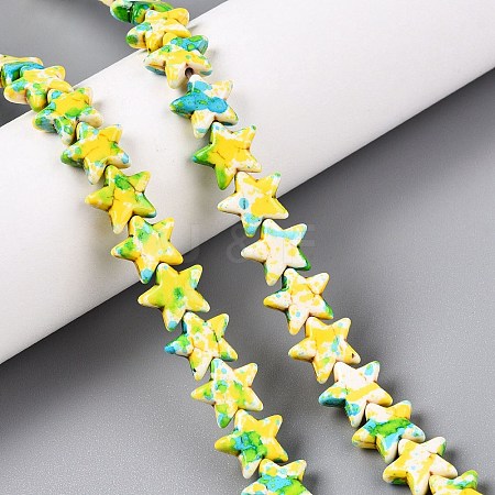 Spray Painted Synthetic Turquoise Beads Strands LS-UNKW-T001-11C-1