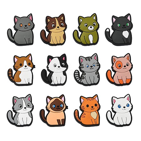 60Pcs 12 Colors Pet Theme PVC Plastic Cabochons FIND-CJ0002-56-1