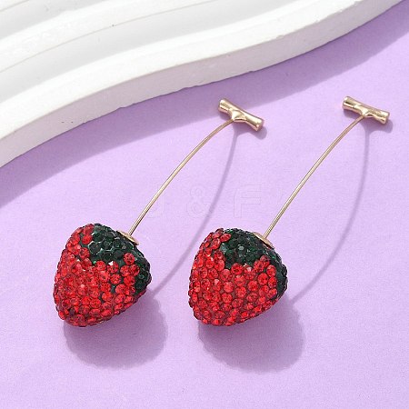 Zinc Alloy Rhinestone Stud Earrings EJEW-E314-01G-1