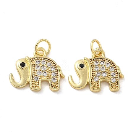 Brass Micro Pave Cubic Zirconia Pendants KK-C092-18A-G-1