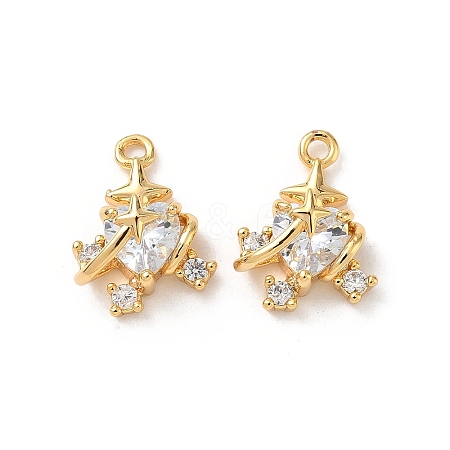Brass Micro Pave Cubic Zirconia Pendants KK-D504-26A-G-1