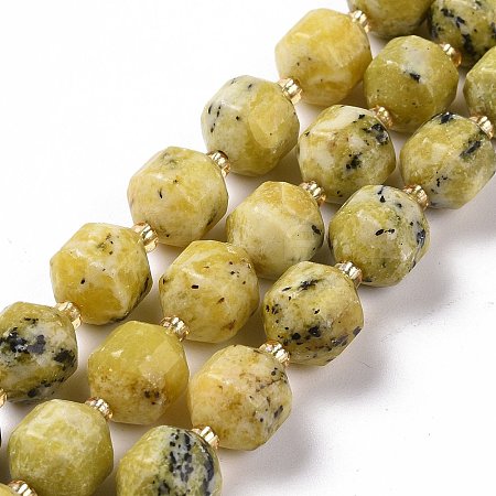 Natural Yellow Sopt Jade Beads Strands G-G990-F08-1