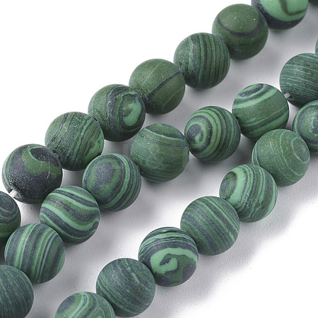 Synthetic Malachite Beads Strands G-F668-19-4mm-1