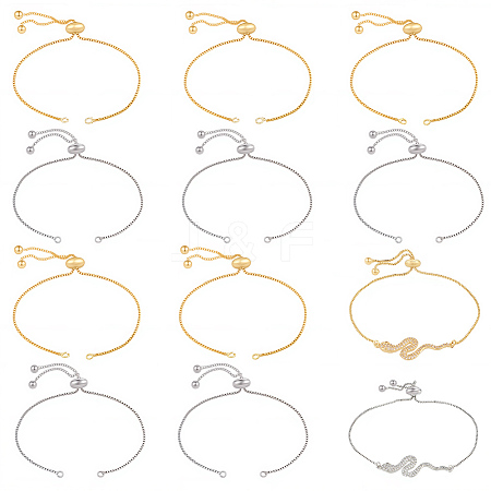 10Pcs 2 Colors Rack Plating Brass Chain Bracelet Making KK-BBC0021-96-1