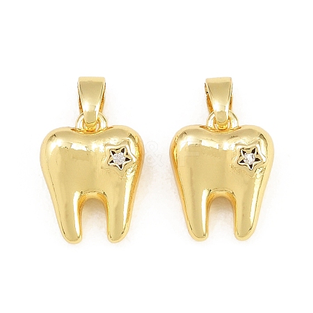 Brass Micro Pave Clear Cubic Zirconia Charms CU-CBAA571-01G-1