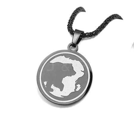 Bear Stainless Steel Pendant Necklaces PW-WG3B8FA-01-1