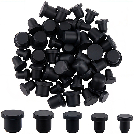 50Pcs 5 Styles Silicone Hole Plugs AJEW-GF0011-62H-1