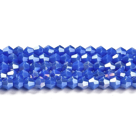 Opaque Solid Color Electroplate Glass Beads Strands GLAA-F029-P4mm-A11-1