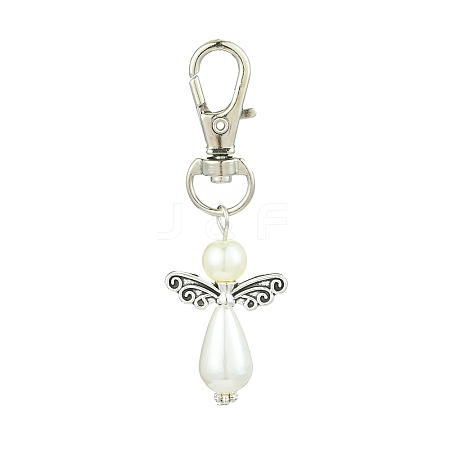 Angel ABS Plastic Imitation Pearl Pendant Decorations X1-HJEW-JM01359-02-1