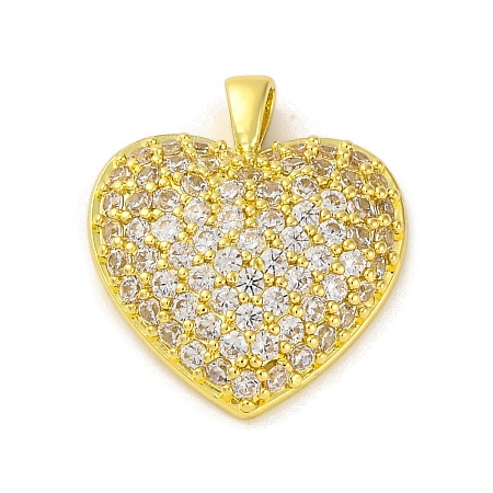 Brass Pendants with Cubic Zirconia KK-D536-09G-02-1