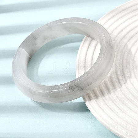 Natural White Jade Bangles for Women BJEW-R296-07-1