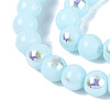 Electroplate Opaque Glass Beads Strands LS-EGLA-Q132-6MM-01C-12-3