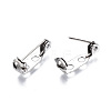 201 Stainless Steel Brooch Pin Back Safety Catch Bar Pins STAS-S117-022A-3
