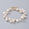 Cultured Freshwater Pearl  Beaded Bracelets BJEW-JB04819-01-1