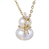 304 Stainless Steel and Acrylic Imitation Shell Pendant Necklaces NJEW-JN04706-1