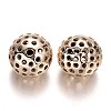 Nickel Free Hollow Alloy Round Beads PALLOY-J689-03G-NF-1
