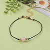 Natural Rose Quartz Beaded Bracelets BJEW-JB05505-03-4