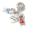 Rack Plating Alloy Crystal Rhinestone European Dangle Charms PALLOY-S189-21P-2