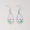 Alloy Enamel Teardrop & Tulip Dangle Earrings WG1F9CE-01-5