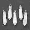 Bullet Natural White Jade Pointed Pendants LS-G-E332-C27-2