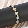 Brass Micro Pave Clear Cubic Zirconia Link Chain Bracelets for Women BJEW-C156-06B-GP-1