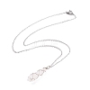 Natural Gemstone Bullet Pendant Necklaces NJEW-JN03870-4