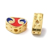 Rack Plating Brass Enamel Beads KK-P276-39G-1