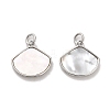 Brass Pave Shell Shell Shape Charms with Jump Ring KK-K365-08D-P-1