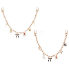 2Pcs 2 Styles Alloy Enamel Bowknot Boot Heart Purse Decorative Chains HJEW-UN00084-1
