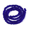 Frosted Transparent Glass Beads Strands GLAA-N016-4mm-03-2