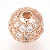 Brass Micro Pave Cubic Zirconia Beads LS-ZIRC-Q013-10mm-142RG-3