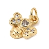 Brass Micro Pave Clear Cubic Zirconia Pendants KK-H267-077G-01-2