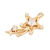 Brass Micro Pave Clear Cubic Zirconia Pendants KK-D265-05G-2