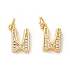 Rack Plating Eco-friendly Brass Micro Pave Clear Cubic Zirconia Charms KK-D072-01G-U-NR-1