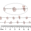 304 Stainless Steel with Natural Rose Quartz Chip Link Chains CHS-G038-09P-01-2