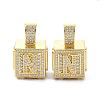 Alphabet Brass Micro Pave Clear Cubic Zirconia Pendants ZIRC-O045-01G-N-2