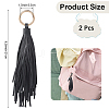 2Pcs PU Leather Tassel Pendant Keychains FIND-CL0002-41D-2