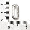 Brass Micro Pave Clear Cubic Zirconia Oval Linking Rings KK-Z093-43P-3