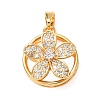 Brass Micro Pave Clear Cubic Zirconia Pendants CU-CBA959F-03D-G-1