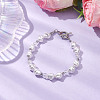 Nuggets Plastic Imitation Pearl & Glass & Synthetic Non-magnetic Hematite Beaded Bracelets for Women BJEW-JB10569-2