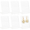 6Pcs Organic Glass Slant Back Jewelry Displays ODIS-CP0001-06-1