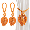 2Pcs Handmade Macrame Leaf Curtain Tiebacks AJEW-CN0003-65D-1