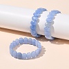 Oval Natural Malaysia Jade Beaded Stretch Bracelets G-P589-02A-4