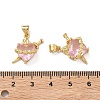 Brass Micro Pave Cubic Zirconia Pendants KK-F930-27B-G-3