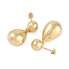 Smooth Teardrop Brass Dangle Earrings for Women EJEW-D280-02G-01-2