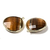 Natural Tiger Eye Pendants G-B009-07G-X-2