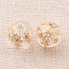 Flower Picture Printed Glass Round Beads GLAA-J089-12mm-A-3